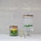 Hello Honey 8-Quart Cut Glass Beverage Dispenser with Plastic Spout and Acacia Wood Lid, Silver Color and Natural